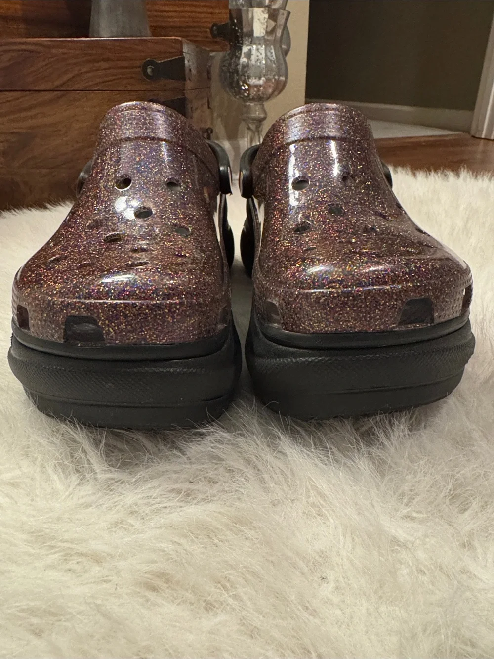 CROCS Bae Glitter Pride Women’s Platform Size 9 pre-owned